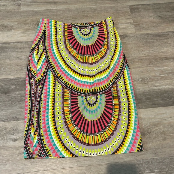 Mara Hoffman Yellow Red Embellished Mini Pencil Skirt - Picture 2 of 9